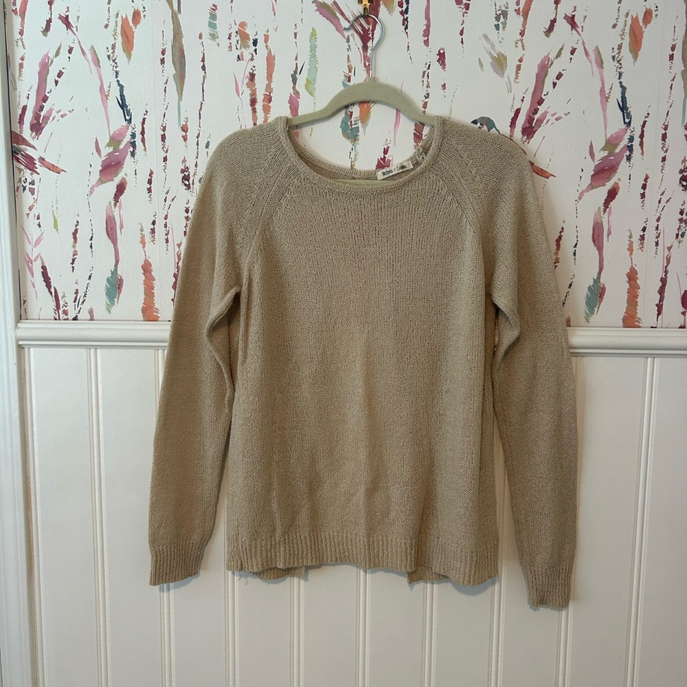 Tan Open Back Sweater